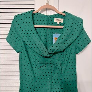 Tatyana Green Polka dot Dress A line
